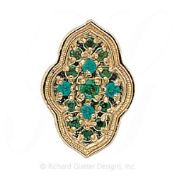 GS047 E - 14 Karat Gold Emerald Slide 